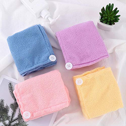 Microfiber Absorbent Hair Towels Towel/Hat/Cap Hair Dry Quick Dryer Bath Salon Towels For Gym, Bath, Spa, Shaving, Shampoo, Home Hair Drying (Yellow) #TOP5