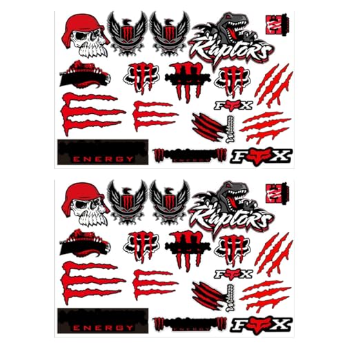 2 pegatinas de moto, kit de pegatinas de motocross, para motos todoterreno y cascos, entusiastas de la motocicleta, 20 x 15 cm (adhesivo A)