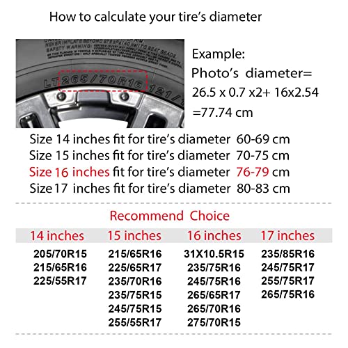 Image of Compass Sun Dial Black Spare Tire Cover Dust-Proof Wheel Tire Cover Fit Trailer, RV, SUV and Many Vehicle 15 Inch