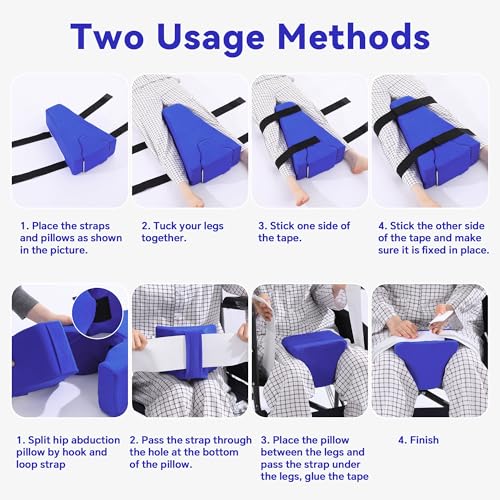 HOMBYS 2-in-1 Hip Abduction Pillow After Surgery, Separable Abduction Wedge Knee Separator Orthopedic Pillow with Strap for Separating Knees, Sit & Lie Dual-Use, Blue by HOMBYS - Image 7