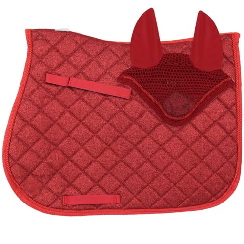 Tapis de selle de saut d'obstacles et casque bonnet brillant Tosoni