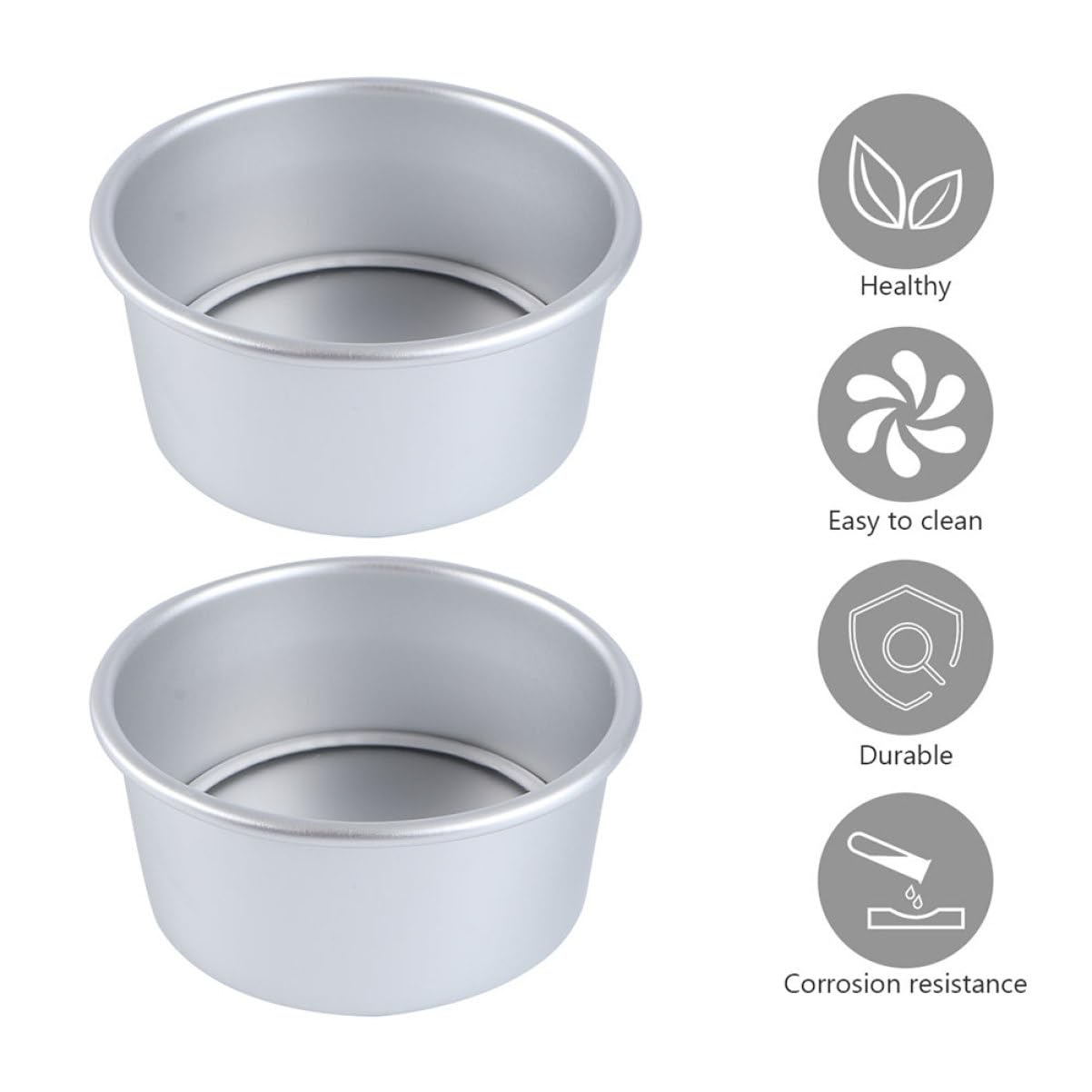 8 Moldes Redondos Resistentes al Horno para Hornear con Fondo Extraíble de Aleación de Aluminio Anodizado Ideales para Pastelería y Repostería en Cocina Doméstica