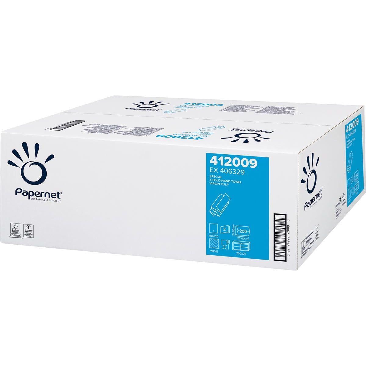 Papernet Z-Fold Falthandtuch, weiß, 2-lagig, 22 x 24 cm