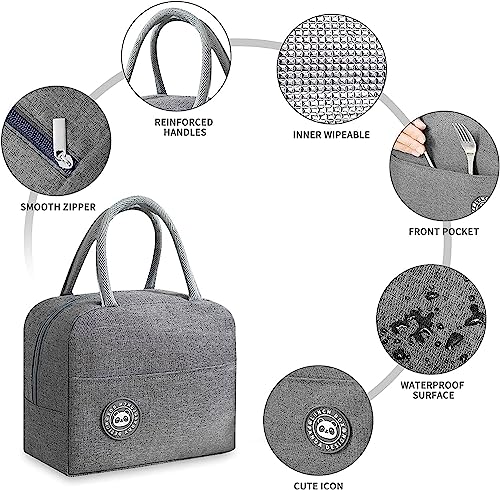 Image of Milton Lunch Box Bag | Waterproof & Leakproof Lunch Tote Organizer | Reusable Insulated Tiffin Bag for Men & Women | Perfect for Office, School, College & Travel - Grey
