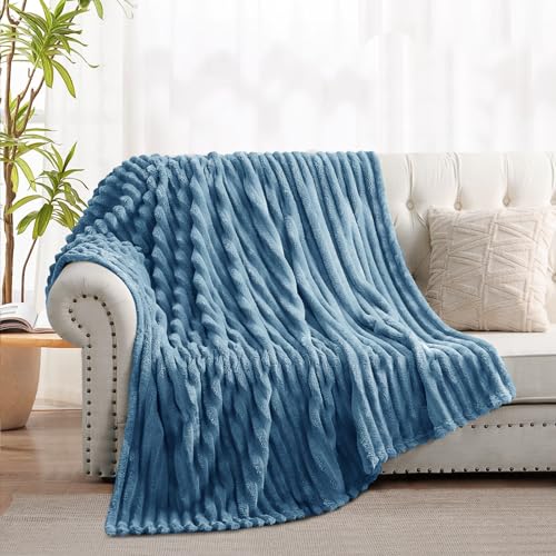 RUIKASI Kuscheldecke Flauschig Decke Himmelblau - 150x200cm Fleecedecke Sofadecke Couchdecke für Wohnzimmer Deko Tagesdecke Blanket… – Ansicht 2