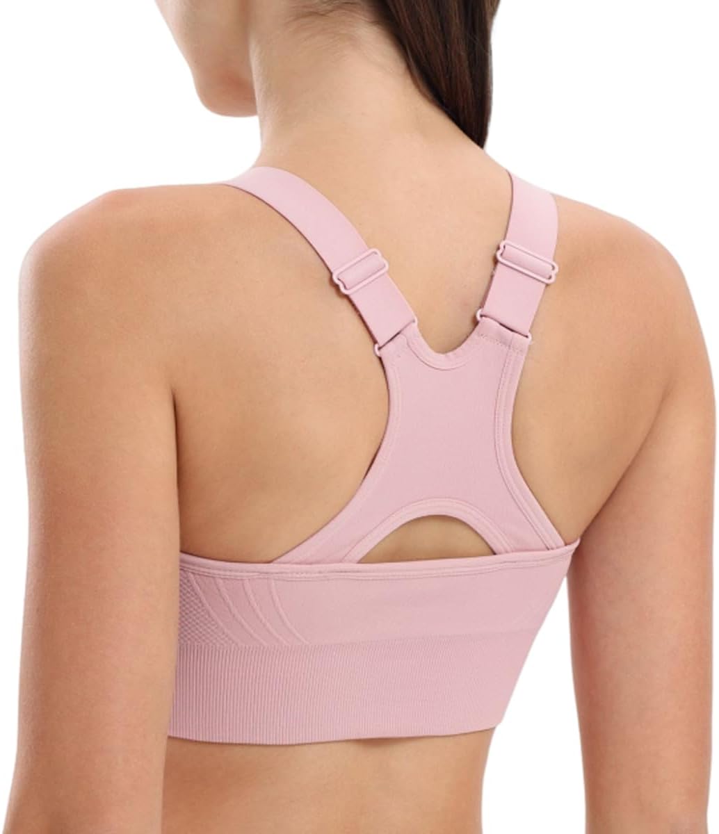 Wellyustyle Women's Criss-Cross Back Sports Bra High Support Removable Pads Yoga Workout Tank Tops