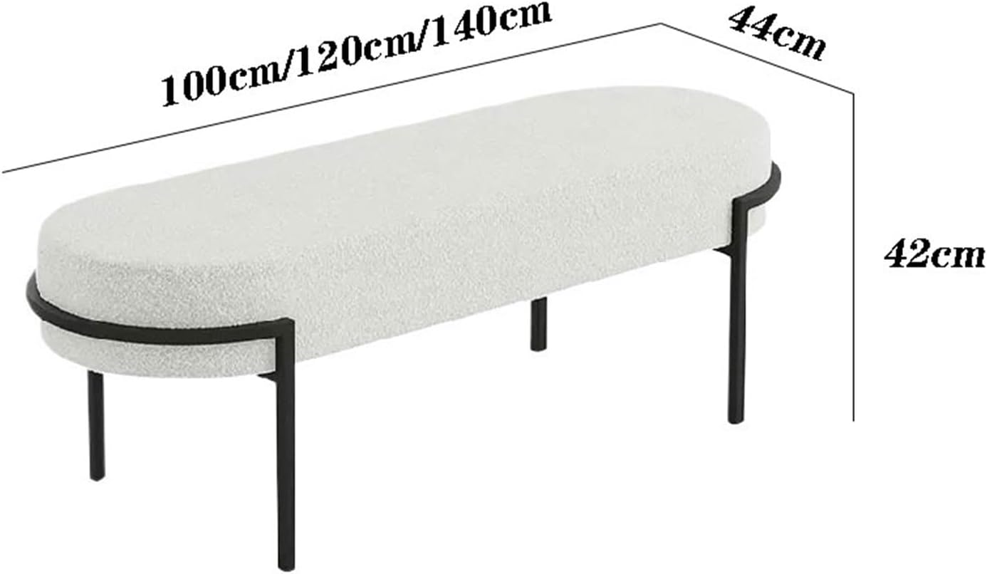 End of Bed Bench Household Light Luxury Checkroom Changing Stool Creative Bedside Bench Entryway Entrance Shoe Changing Stool Sofa Bench Foot of Bed Bench(100 * 44 * 42cm)