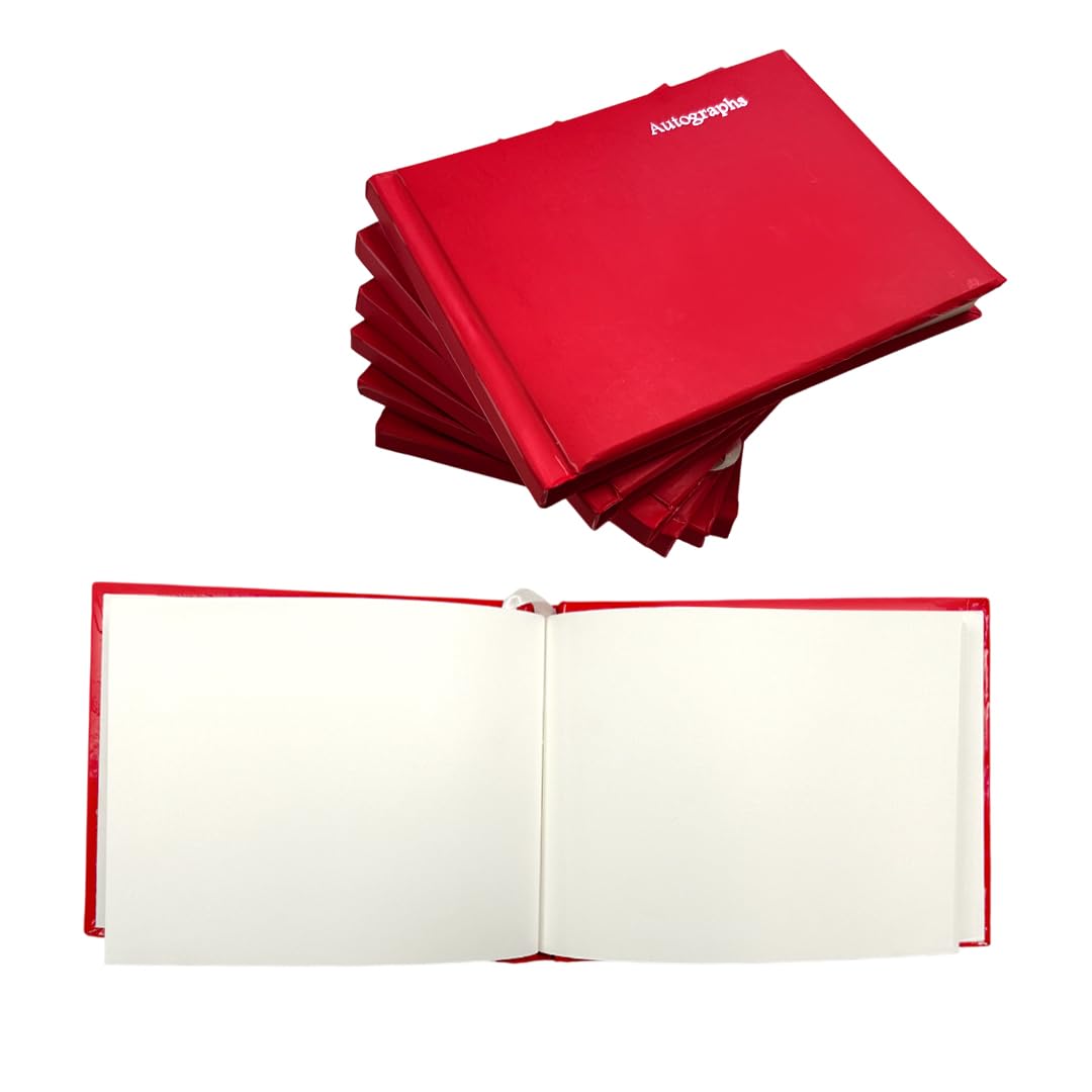 Janrax Pack of 60 Red 100 Pages Autograph Books – School Leavers Signature, End of Term Memory Book