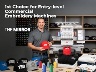 BAi The Mirror 15 Needle 20"x14" Large Area Commercial Embroidery Machine,1200 SPM High Speed & 850 SPM on Hat,Institch OS5 Intuitive Control,Software included Wi‑Fi/USB Transfer