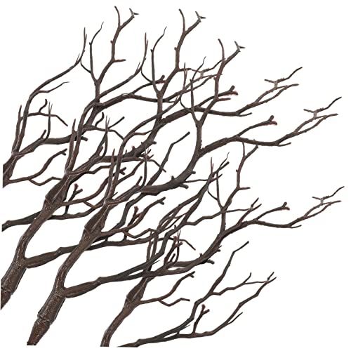 VICASKY 4pcs Artificial Dried Antler Tree Branches Creative Faux Branches for Home Decor for Halloween Christmas Decorations Crafting Vase Filler Accent Deep