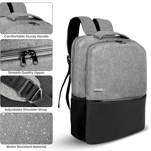 Image of Storite Casual Backpack For Men,2 Main Compartments Front Zipper Pocket & Bottle Holder With Padded Shoulder Strap
