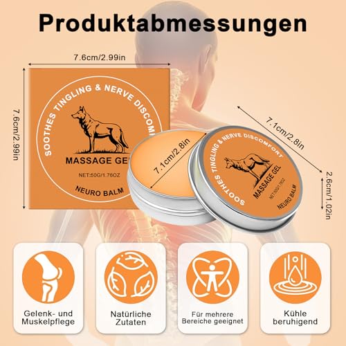 2 Stück Therawolf Neuro Balm, Joint & Muscle Soothing Cream, Body Cooling Soothing Ointment, Daily Joint Care Relief Cream (2)
