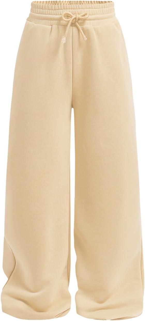 SOLY HUX Girl's Straight Wide Leg Sweatpants Casual High Waisted Baggy Joggers Track Pants