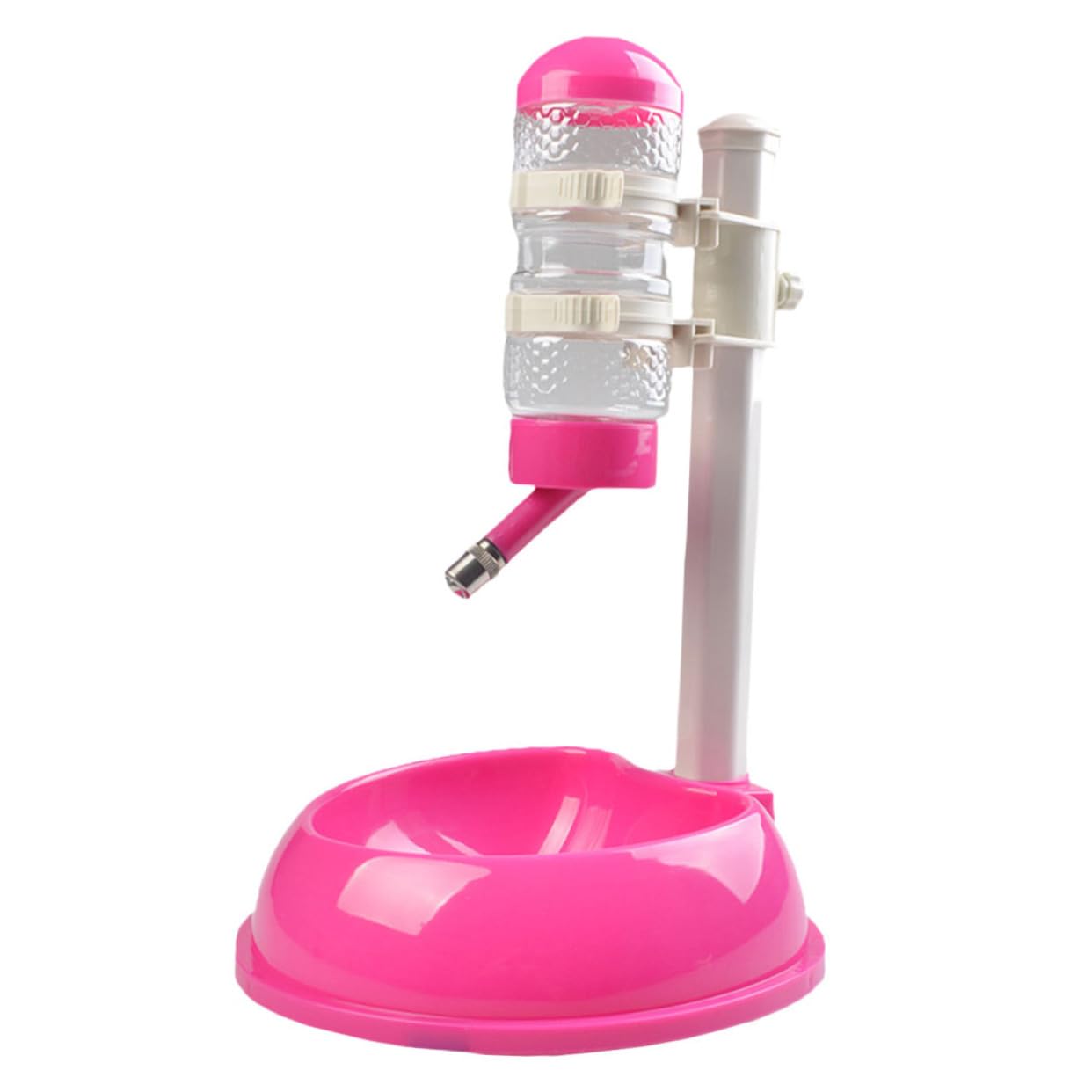 POPETPOP Alimentador Automático para Perros Dispensador de Agua de 500Ml, Cuenco Ajustable y Botella Visualizable de PP y PVC para Mascotas