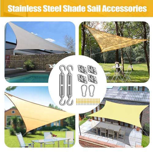 Kit de herrajes para toldo vela resistente retráctil que soluciona la flacidez en el patio 5