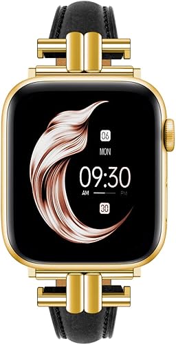 Juntan Correa delgada de cuero compatible con Apple Watch 38mm 40mm 41mm 42mm 44mm 45mm 46mm 49mm, pulsera de reloj de cuero genuino en forma de I