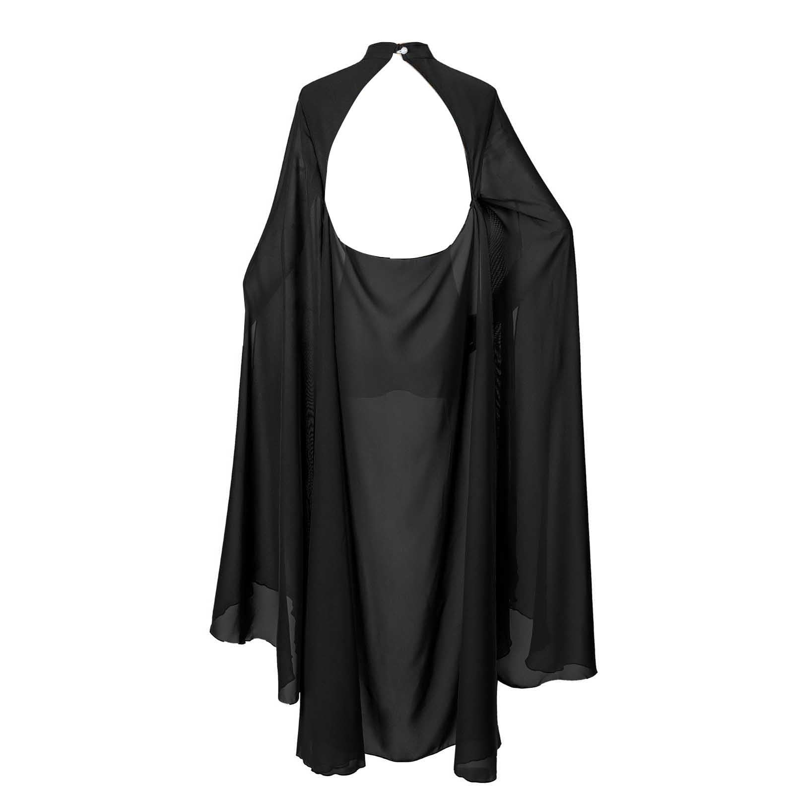 Sciarpa in chiffon, stola, da donna, elegante, bolero, con maniche, mantello, costume di Halloween, per abiti da sera, abiti da sposa, estivi, matrimoni, costumi di carnevale
