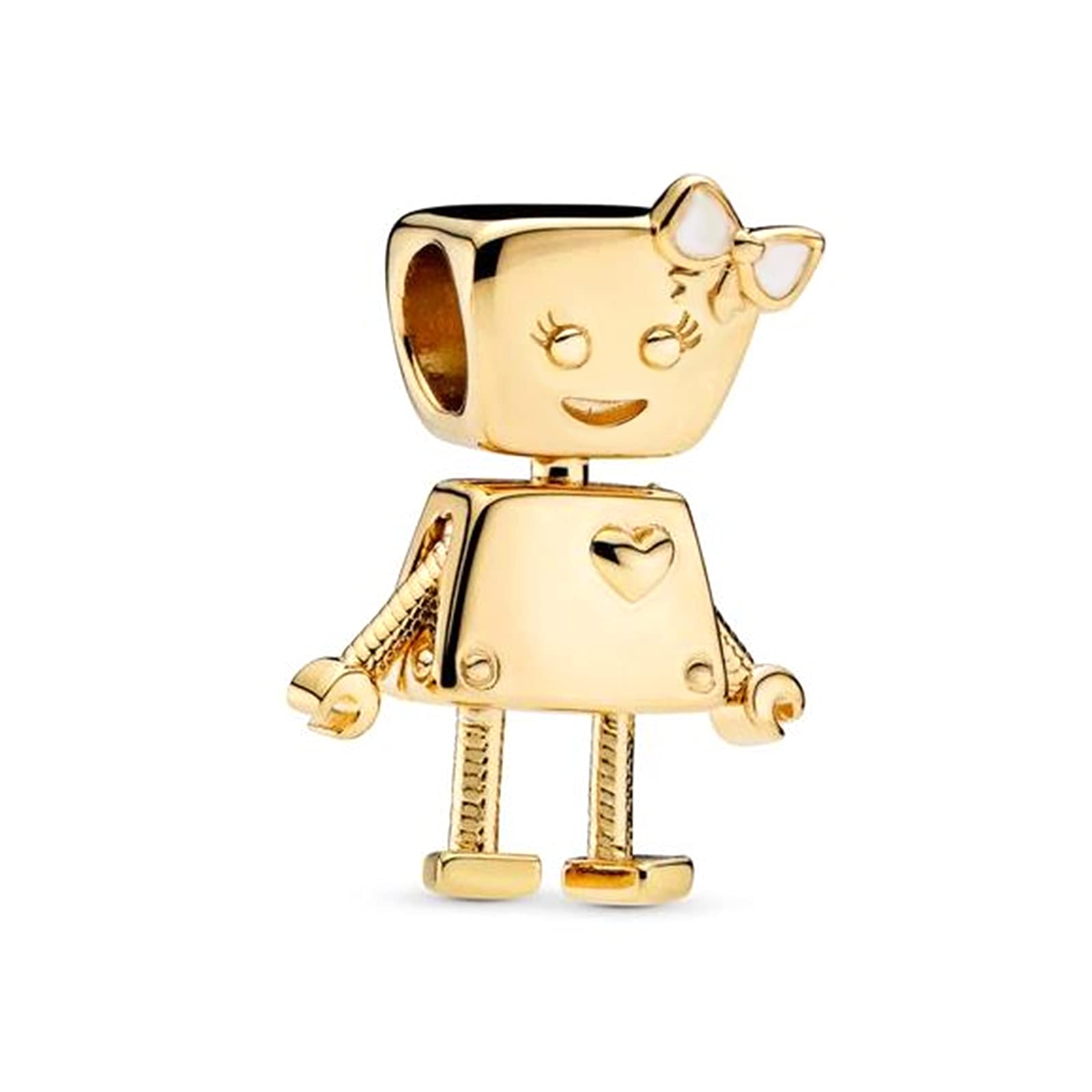 S925 Sterling Silver Bella Robot Girl Pendant, noble temperament, extraordinary personality, suitable for original DIY bracelets, necklaces, jewelry beads