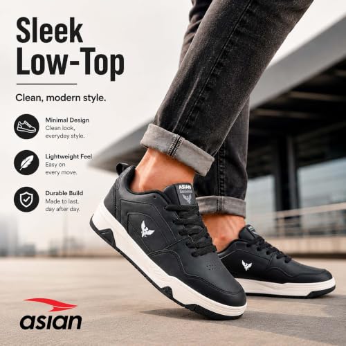 Image of ASIAN Urban-35 Men's Premium Low-Top Sneakers with Sleek Design, Dual Density Foam Comfort, Lightweight TPR Grip Sole & Stylish Fit for Gym, Training, Travel