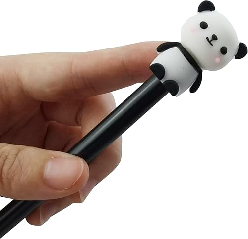 Miniatura 5 de NSBELL 30 bolígrafos de tinta de gel con diseño de panda de dibujos animados, bolígrafos de tinta negra Kawaii de 0.020 in para escuela, oficina,