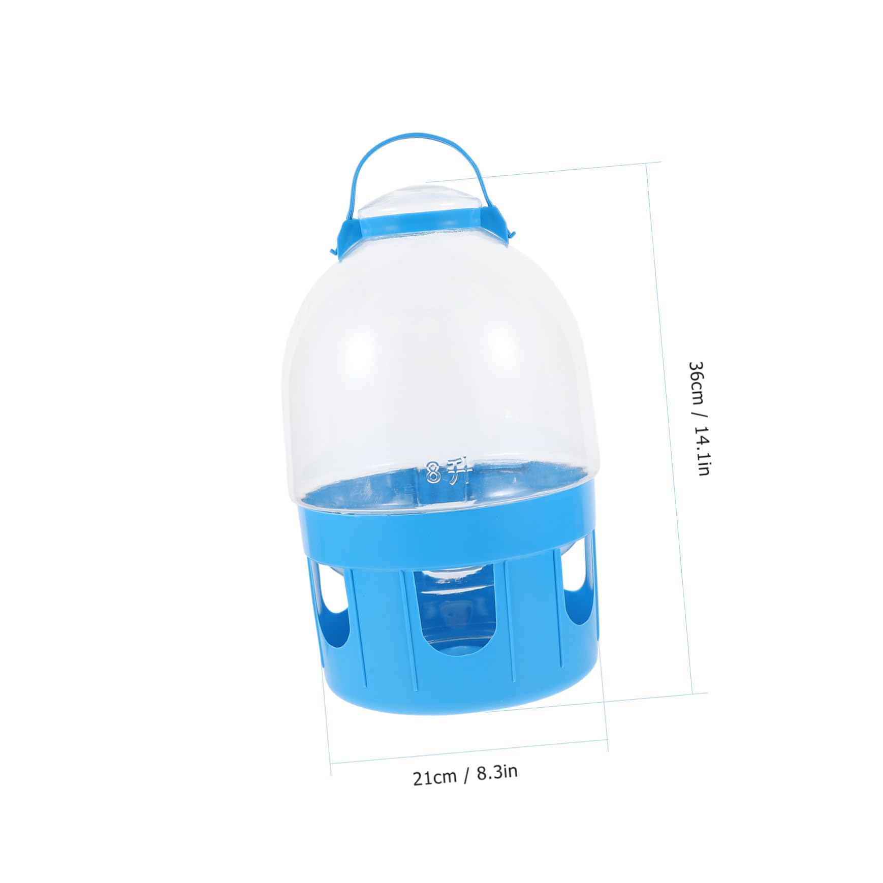 Mangiatoia per Piccioni Bevitore D’acqua Trasparente 8l, Abbeveratoio Professionale in Plastica Scala di Capacità, per Allevamento e Cura Uccelli Domestici Colore Casuale