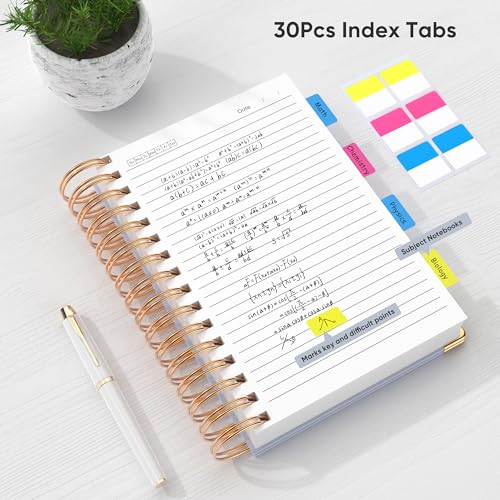 MSTONAL Lined Spiral Journal Notebook for Women Men, Medium A5 300 Pages, College Ruled Hardcover Notebooks for Work and Note Taking, Journals for Writing - Grey — view 4