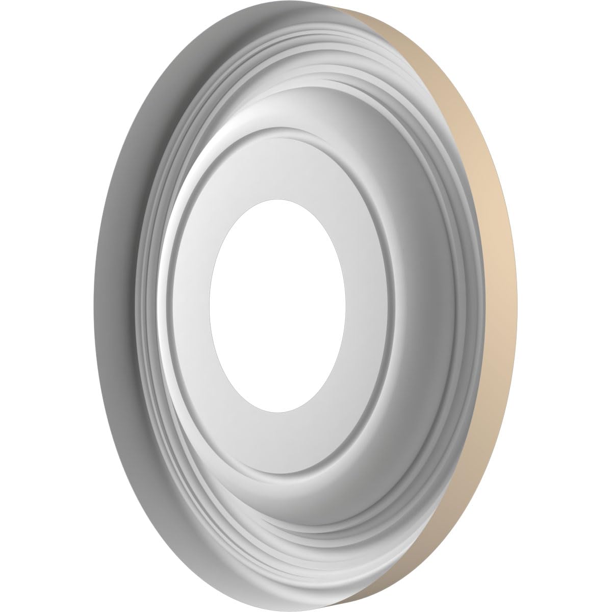 Ekena Millwork CMP10TRGBE Geleneksel Termoform PVC Tavan Madalyonu (5 1/2 cm'ye kadar kanopilere uyar), 10" OD, UltraCover Saten Smokey Bej