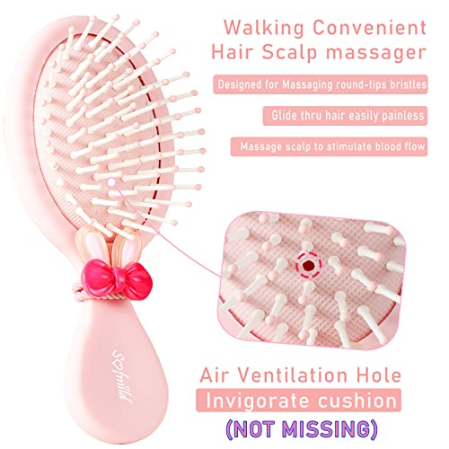 Hair Brush, Mini Travel Brush For Girls Women Boys Men Kids, Small Toddler Oval Hairbrush For Wet Dry All Hair Types, Glide Through Smoothing Tangles With Ease Knots Without Tears Or Breakage(Pink) #TOP2