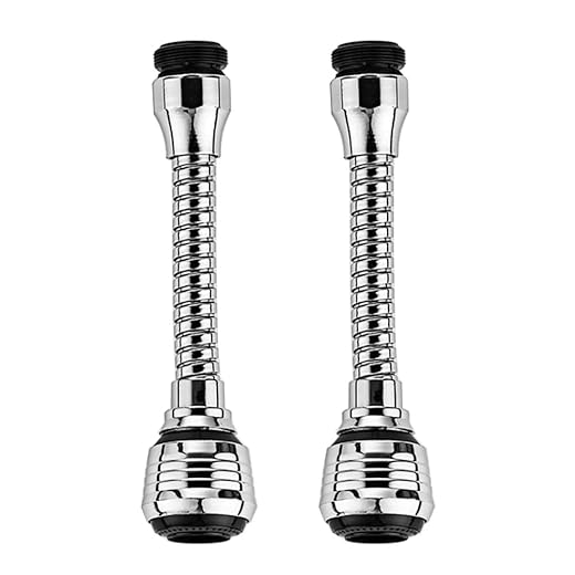 Gebildet 360 Grad Schwenk Wasserhahn Luftsprudler für Zuhause, Küche, Badezimmer, Waschbecken, Wasserhahn (mit beweglichem Schlauchadapter), Hochdruck Badewannendüse, Drehbarer Ersatz (2 Stück)