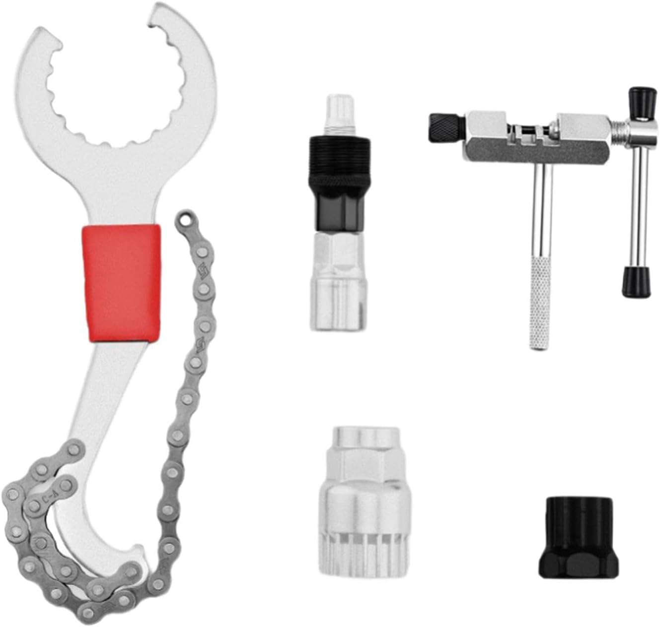 Professional Mountain Bike Bicycle Repair Tool Kit Set - Portable Chain Breaker, Bottom Bracket r, and Crank Extractor - Essential Multitool for Outdoor Camping and Cycling - 4Pcs+724Chain Cutter