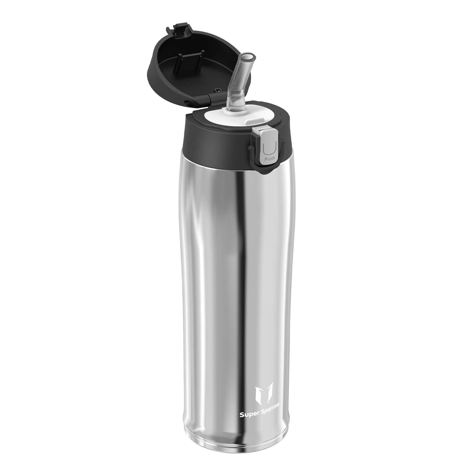 Super Sparrow Borraccia Termica Cannuccia, Borraccia in Acciaio Inox - 350ml, 500ml, 750ml, 950ml - Senza BPA Tazza Borracce Termiche, Bottiglia Termica per Bambini, Scuola, Sportiva