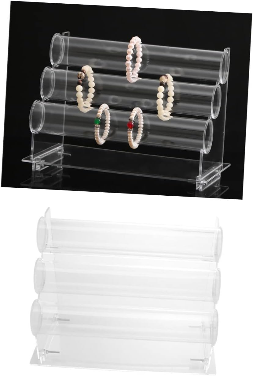 3-tier Acrylic Bracelet Display Stand Jewelry Rack Detachable Holder for Bangle Organizers Sturdy Scratch-proof Perfect for Home Shop