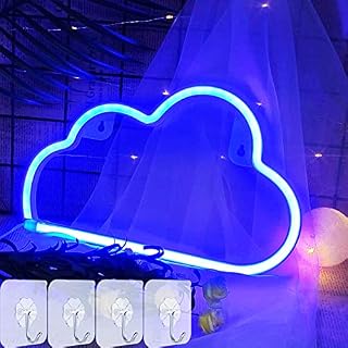 YIVIYAR Neon Cloud Light LED Neon Lights for Wall Decor USB/Battery Operated Cloud Neon Light Neon Night Light Neon Lamp Blue Neon Sign Cloud Neon Lights for Bedroom Neon Night Lights for Boys Girls