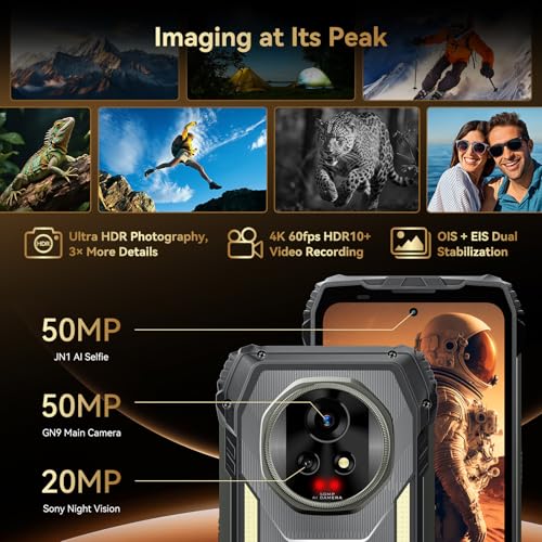 Blackview XPLORE 2 Gemini AI 5G Rugged Phone with Satellite Messaging, 20000mAh/120W 36GB+256GB Dimensity 8300 Android 15, 6.73\" 3.2K AMOLED 467LM Dual Camp Lights, 50MP+20MP Night Vision, WiFi6E/GPS