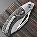 Sitivien ST270 Folding Knife, M390 Steel Blade Titanium & Carbon Fiber Handle Knife with Pocket Clip for Men Women Outdoor Camping, Hiking, Survival(Silver)
