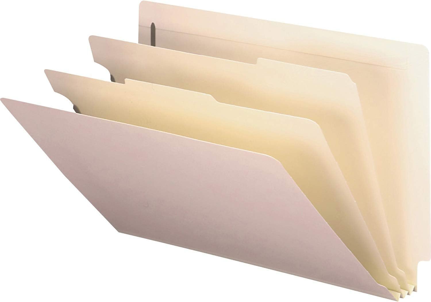 Smead Pressboard End Tab Classification File Folder, 2 Dividers, 2" Expansion, Legal Size, Manila, 10 per Box (29835)