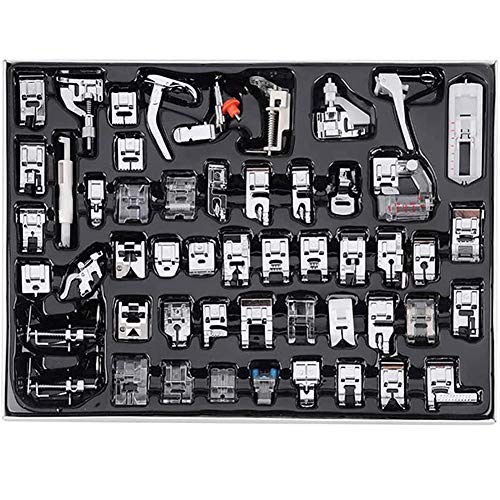 Toruiwa - Kit de prensatelas multifunción para máquina de coser domistica y dobladillo, 52 piezas, accesorios para Babylock Janome Brother Singer Toyota Cover