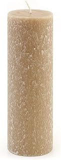 Root Candles Unscented Pillar Candles Beeswax Enhanced Textured Timberline™ Pillar Candle, 3 x 9-Inch, Taupe