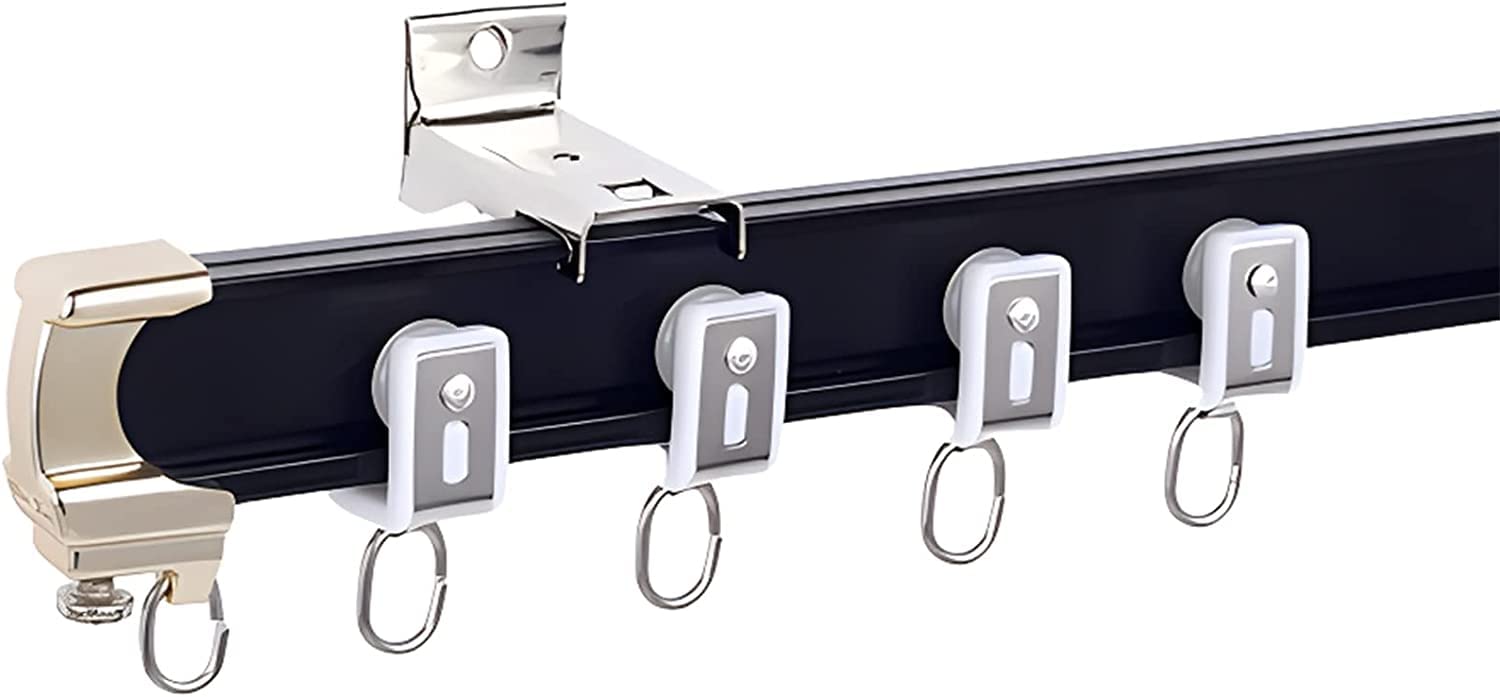 Rail de rideau pliable noir 3.3m pour baie vitrée et séparateur de pièce