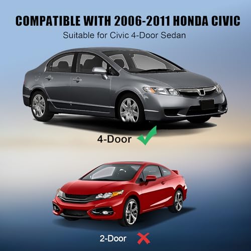 Image of 4Pcs Weatherstrip Window Moulding Trim Seal Belt, Suitable for 2006-2011 Honda Civic 4-Door Sedan, Replace#72410-SNA-A01 72450-SNA-A01 72950-SNA-A01 72910-SNA-A01