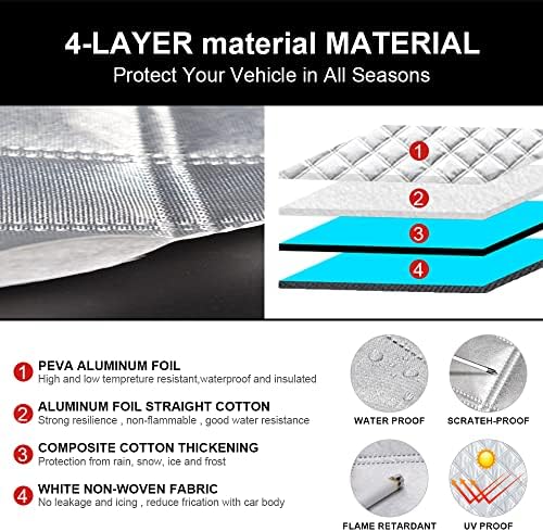 Car Windscreen Cover for Winter Magnetic Snow Cover Heavy Duty Windscreen Covers Frost Snow Protector Car Windshield Cover (183x116 cm)