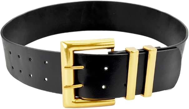 【ARGUE】LONG LONG LETHER BELT/BLACKxGOLD ARGUE】LONG LONG LETHER BELT/BLACKxGOLD