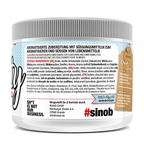sinob Flasty Geschmackspulver (Weiße Schokolade Kokos) 1 x 250g Kalorienarmes Flavour Pulver mit Nur ca. 8 kcal pro… – Bild 6