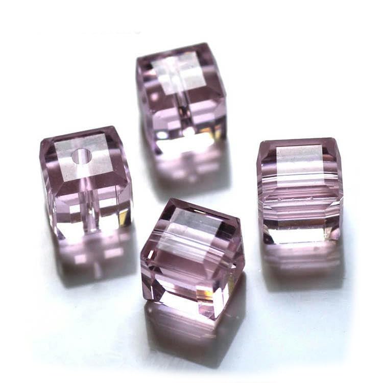 200 Cuentas de Cristal de Cubo de 4/6/0.315 in, Cuentas de Cristal facetadas, Cuentas de Diamantes de imitación para niñas y Mujeres, Collar de Bricolaje, Pendientes, fabricación de Joyas