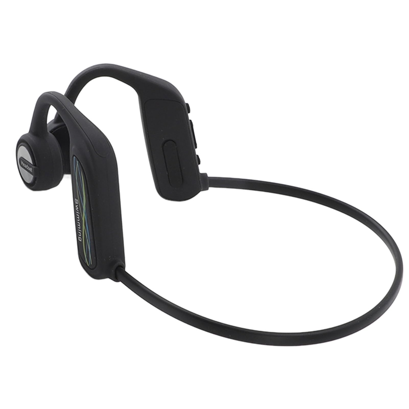 Cuffie a Conduzione Ossea, IP68 Cuffie Stereo Bilaterali per Nuoto Impermeabili Auricolari Aperti per Nuoto Ciclismo Corsa Surf Immersioni Memoria 16G (BLACK)