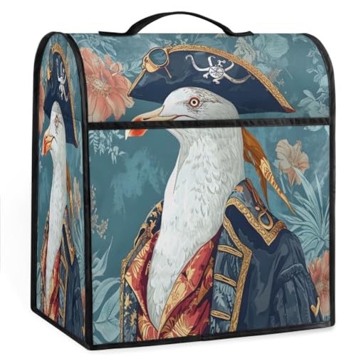 Coffee Maker Cover Ocean Seagull Flower Kitchen Appliance Covers Small Appliance Covers Blender Cover Juicer Cover Dust Covers for Kitchen Appliances with Top Handle and Pockets,Washable,B211