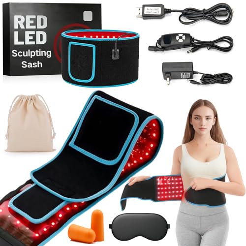 Lumalean Pro Red Light Belt Weight Loss, 51.2 * 7.08in Adjustable Cordless Belt, Tighten Loose Skin and Firm Your Waist, Soothes Post-Workout Aches and Tightness, for Waist, Thigh, Arms Etc