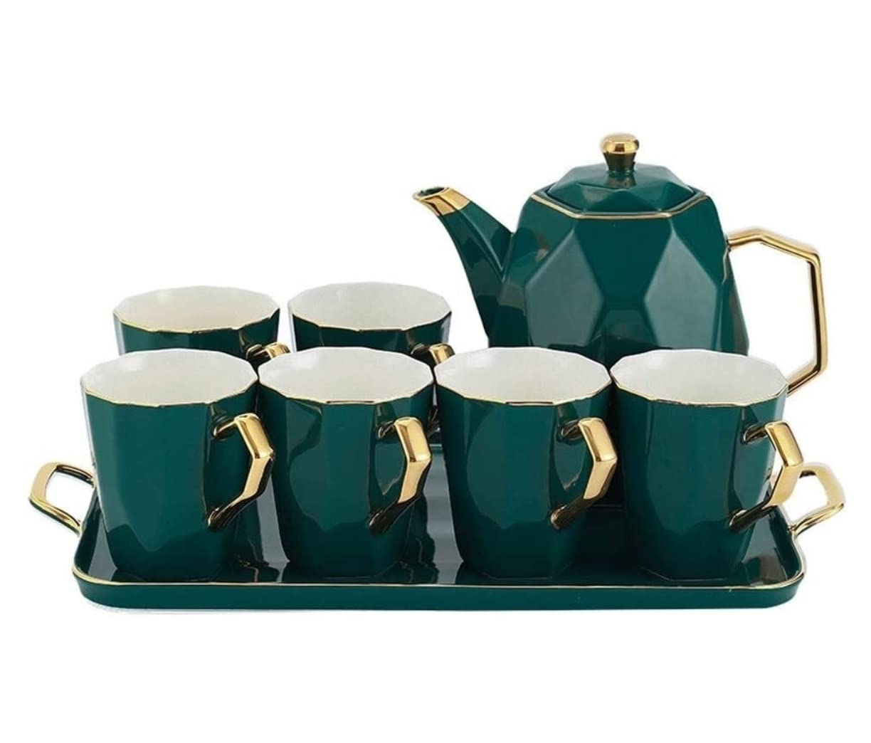 DANNMPX Tea Set 8pcs Tea Set Ceramic Teapot Teacup With Tray Porcelain Coffee Cup Mug Teatime Kettle Pot Teapot And Cups