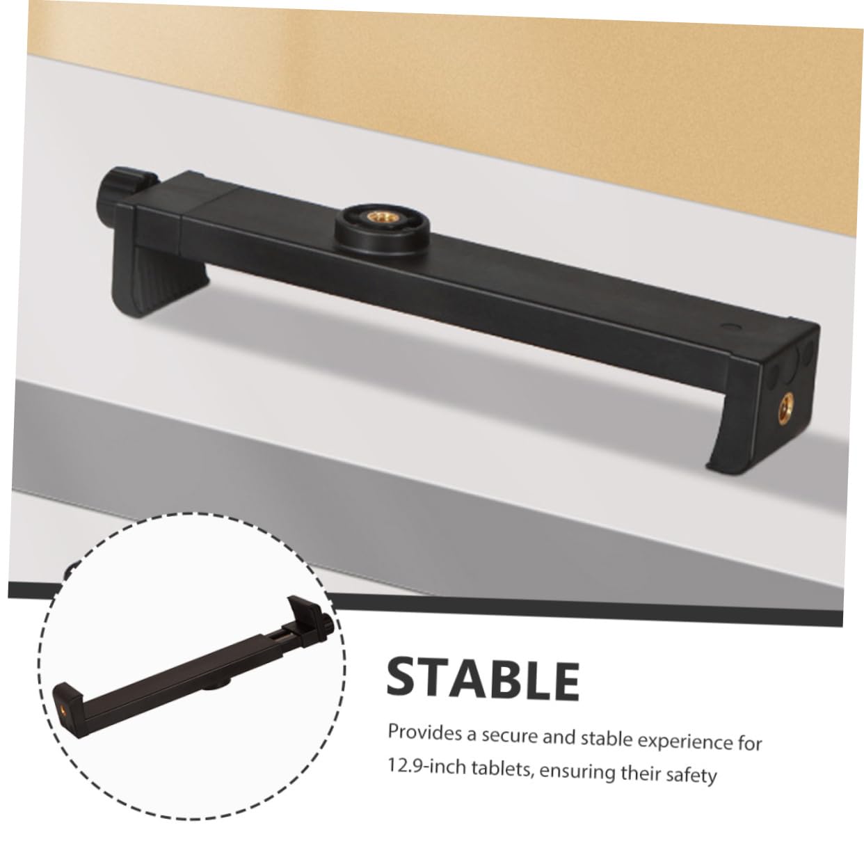 DIYEAH Universal Tablet Holder for Tripod Mount 12.9 Inch Airplane Tablet Mount Clip Secure Clamp for Travel Office Use