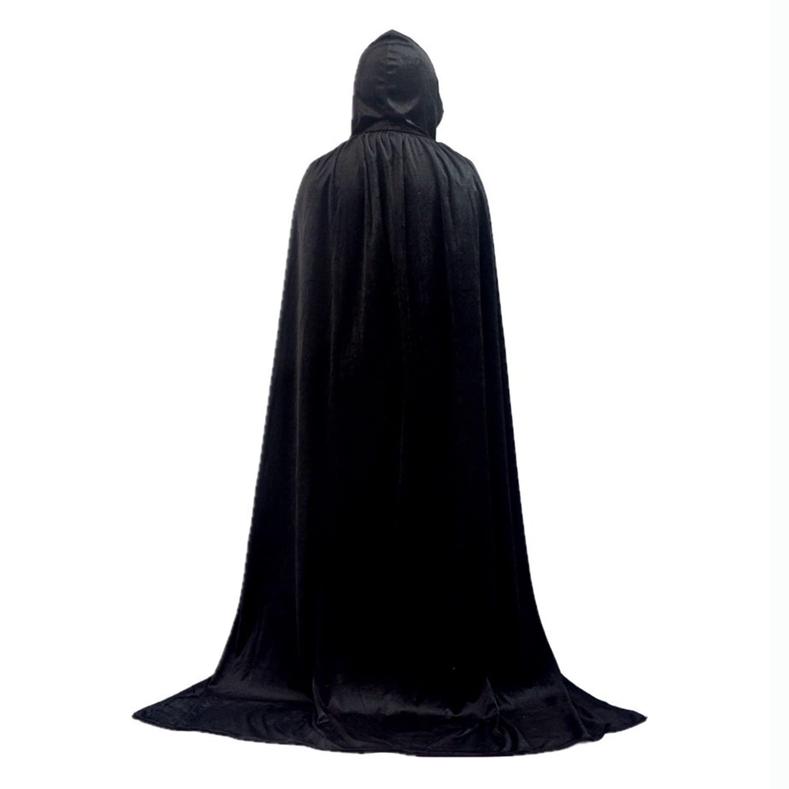 TopFunnyUnisex Halloween Hooded Cloak, Full Length Velvet Robe Cape for Devil Witch Wizard Cosplay Halloween Party 55"